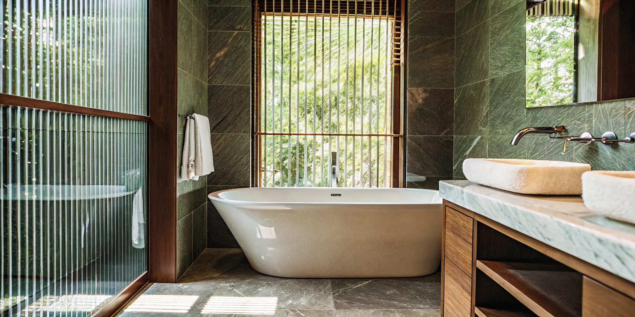 A high-end bathroom remodel showing the quality work of a professional contractor.