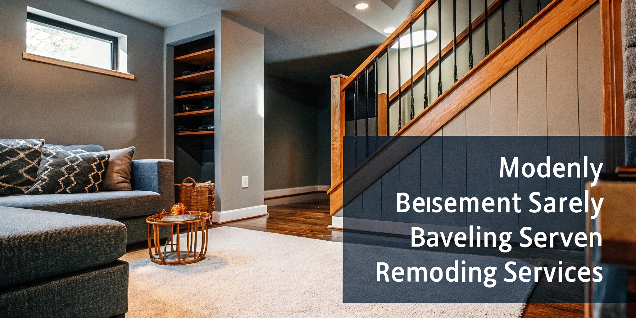 A modern finished basement showing the quality work of a professional basement finishing contractor.