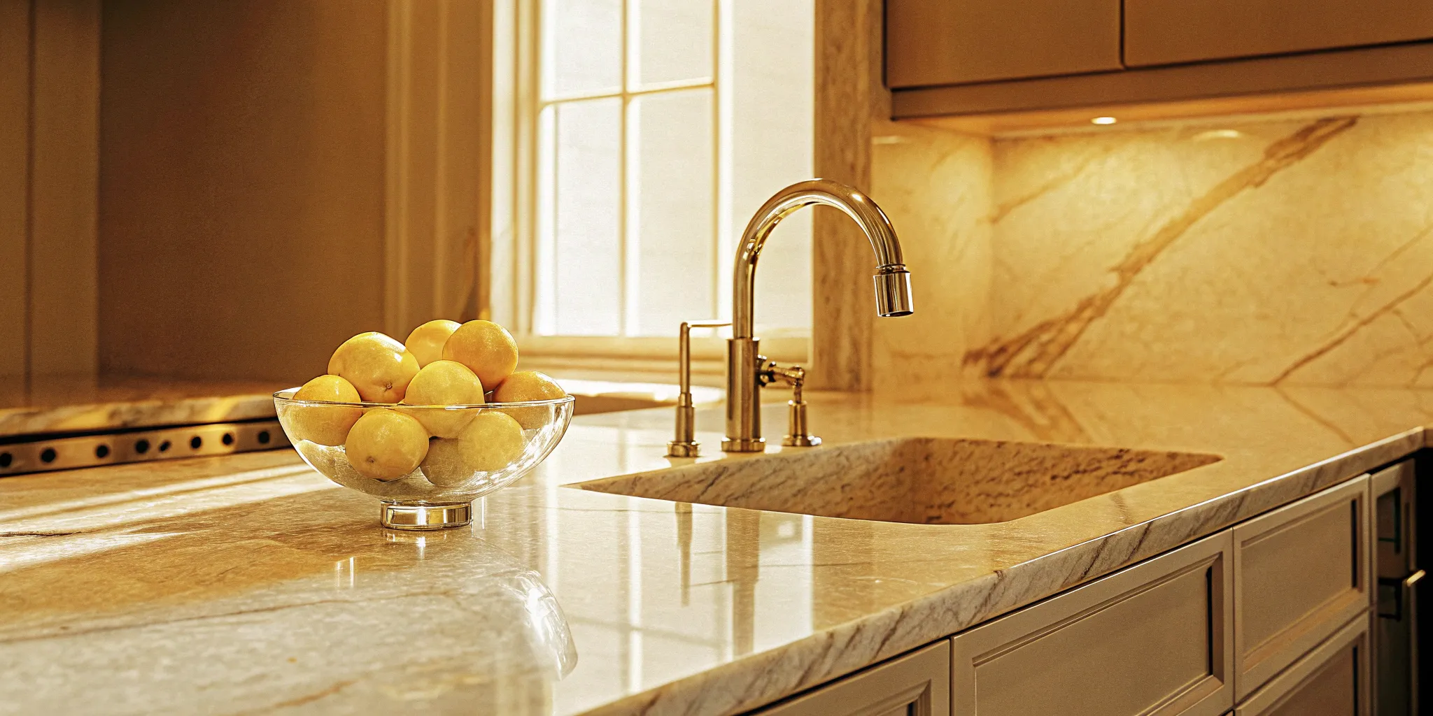 The cost to remodel a kitchen with upscale materials like marble countertops and modern fixtures.