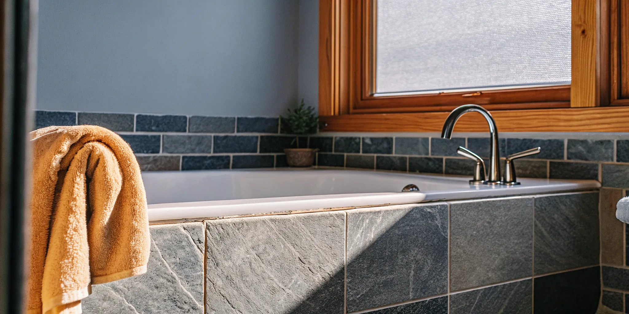 A professionally remodeled bathroom with a soaking tub, completed by a vetted contractor.