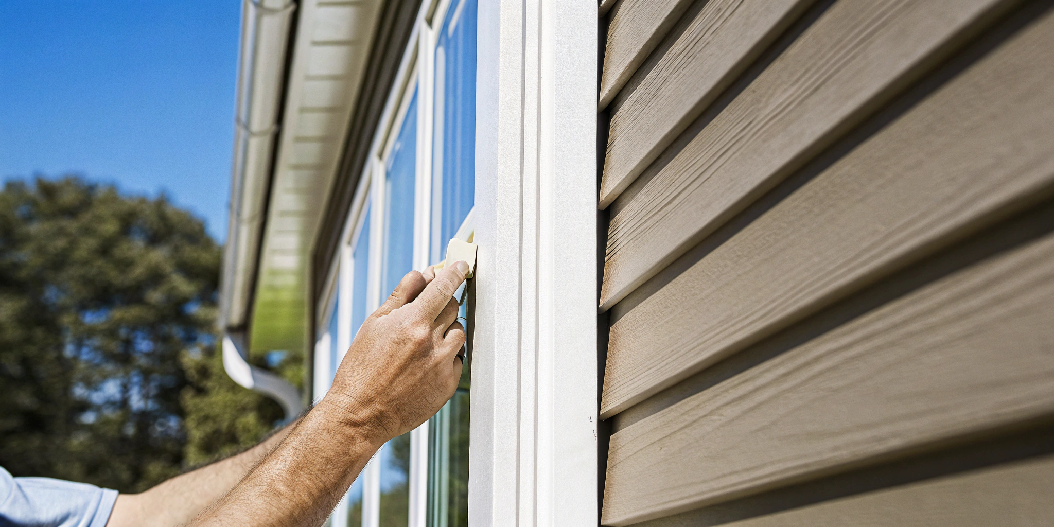 A contractor installing new siding, a key part of the total installation cost.