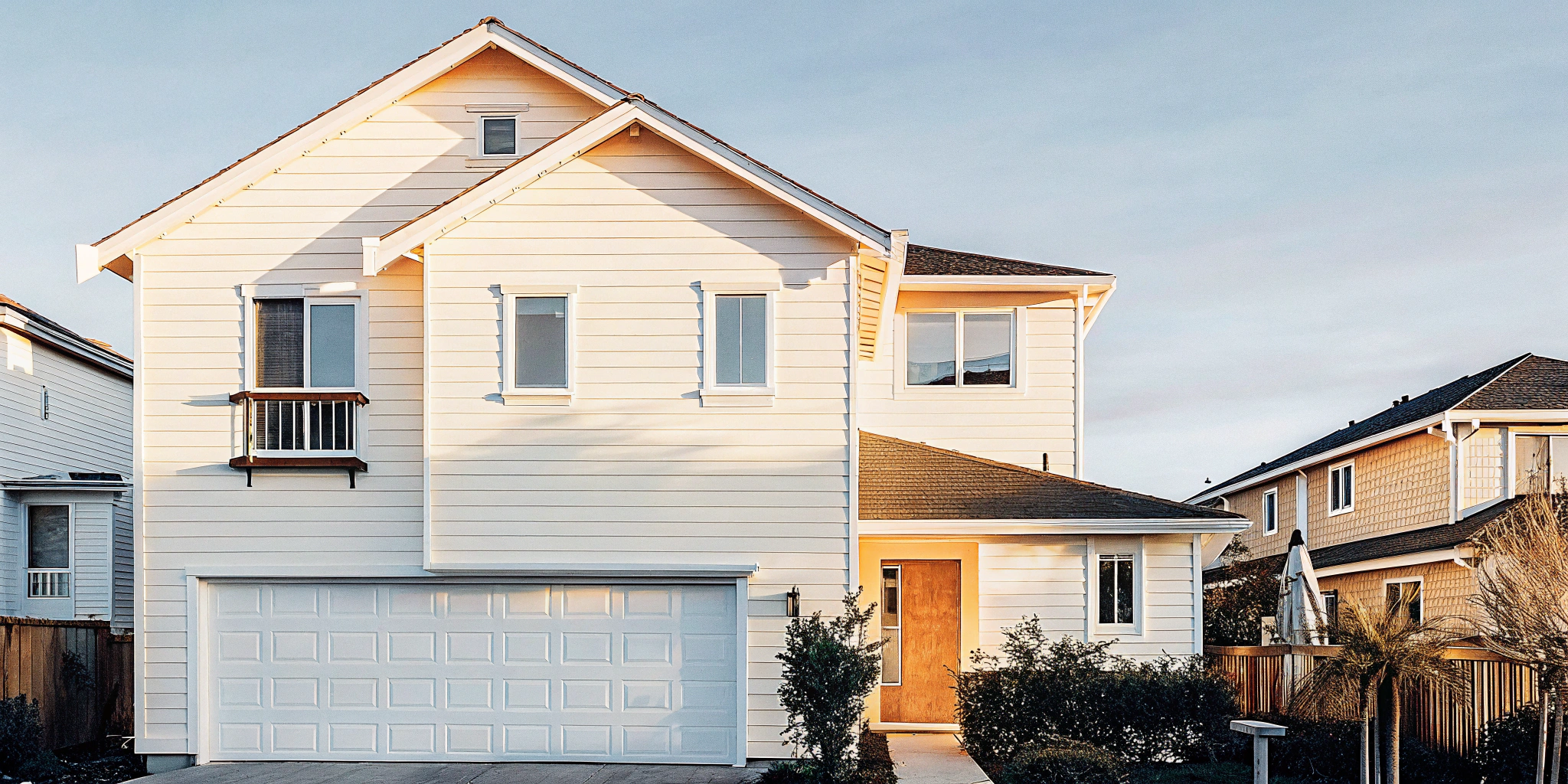 A modern home with a second story addition, impacting the total cost per square foot.