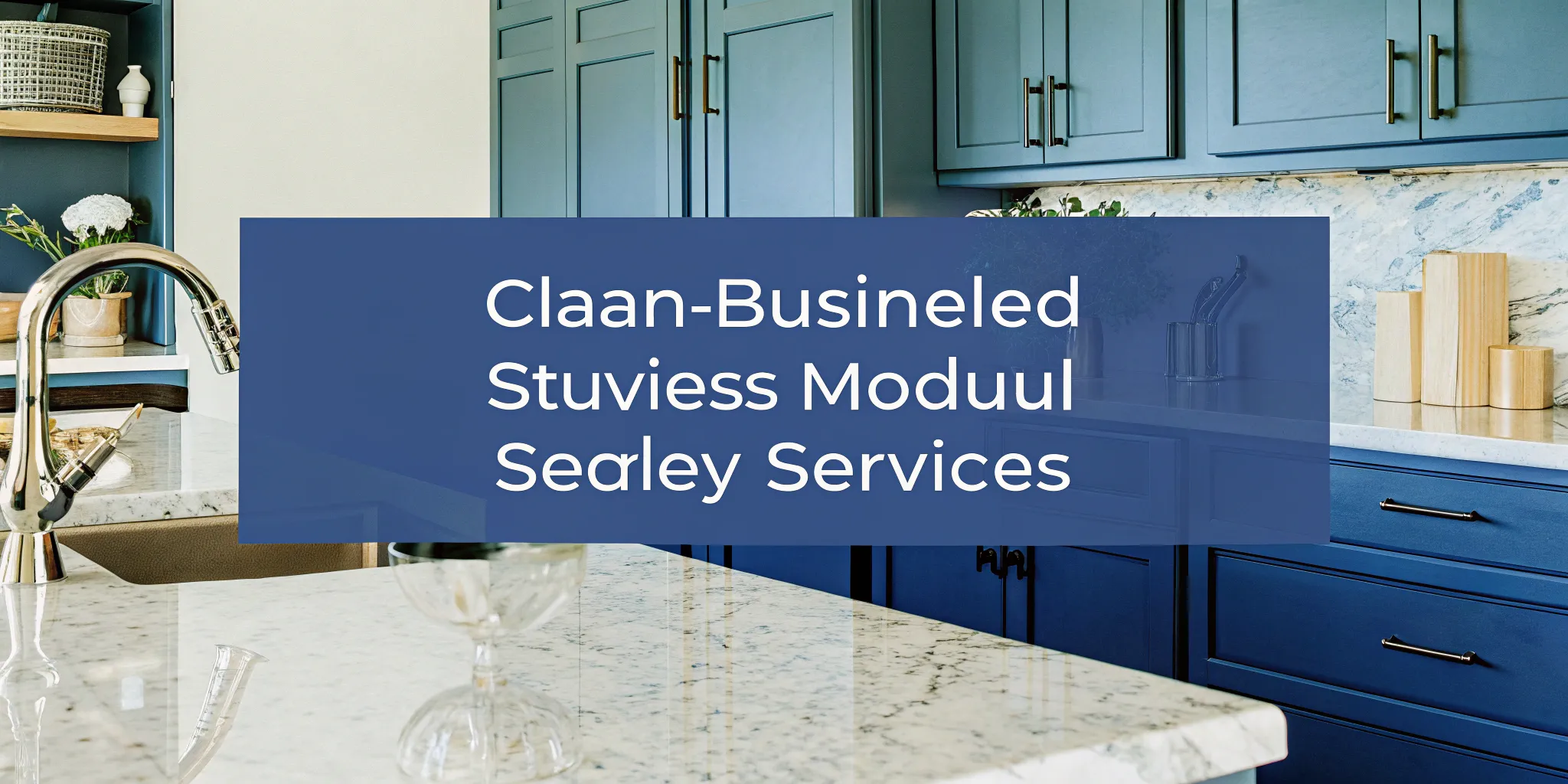 Modern blue kitchen cabinets and marble countertop in a budget-friendly kitchen remodel in Elmhurst.