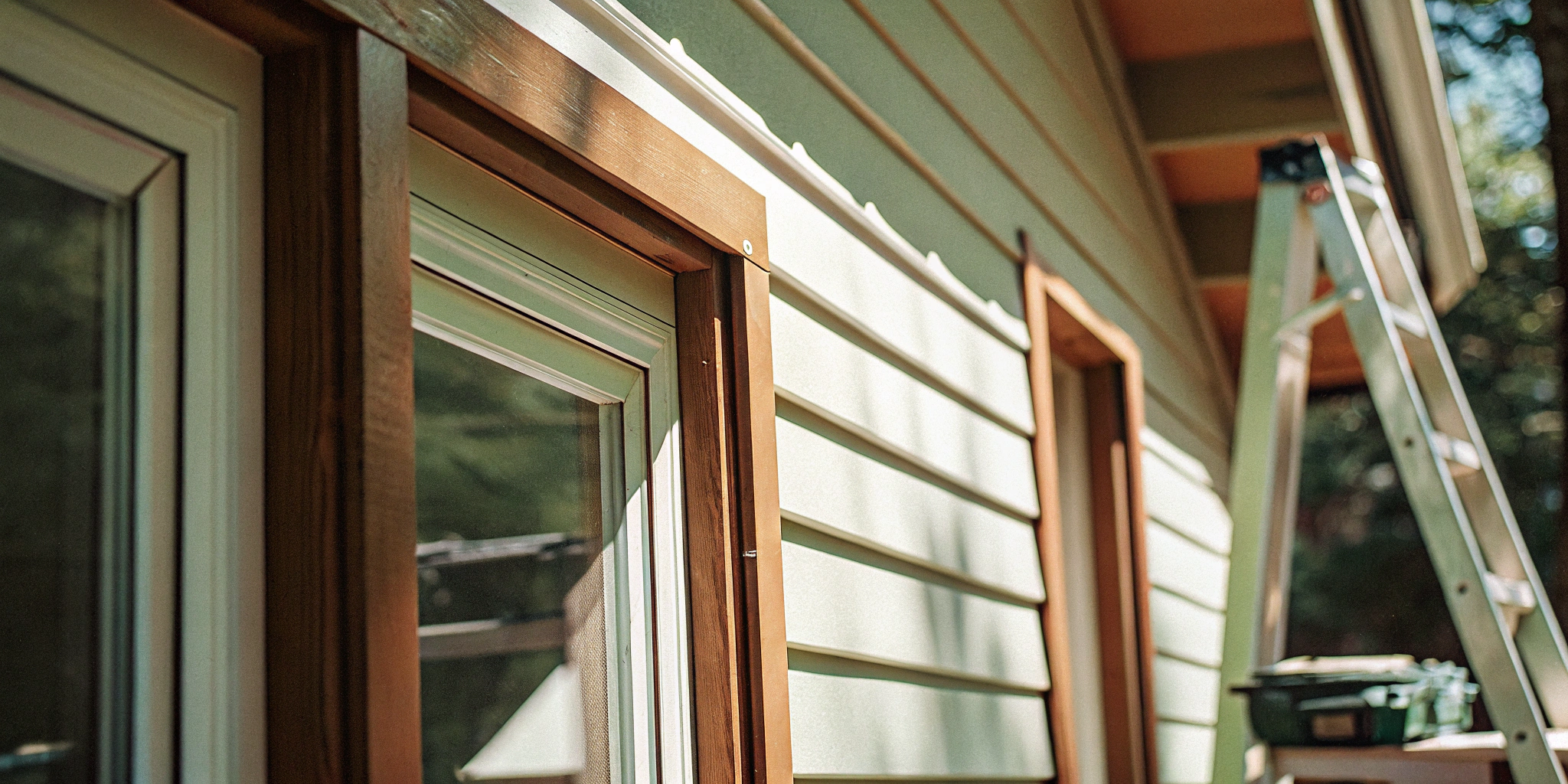 CertainTeed vinyl siding installation showing proper panel placement around a window.