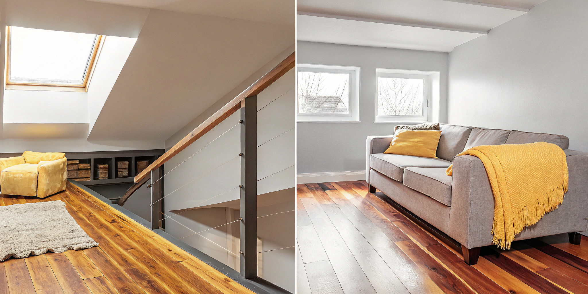 Modern finished basement remodel in Chicago with wood floors and a cozy seating area.