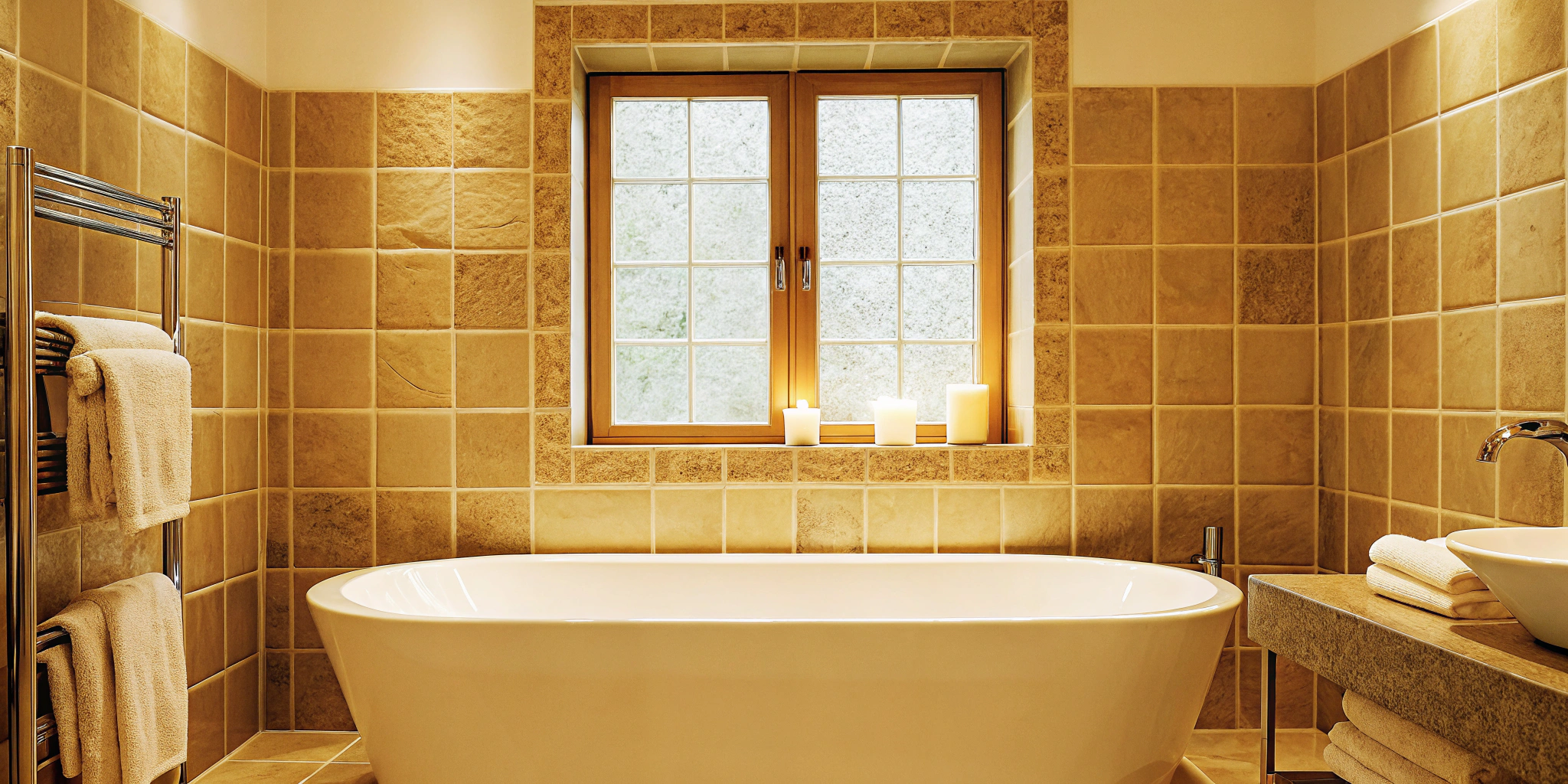 Modern bath remodeling in Chicago with a freestanding tub and elegant tile.